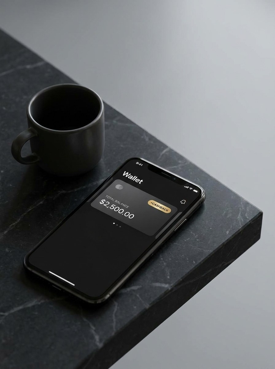 A phone showing a wallet cashback balance
