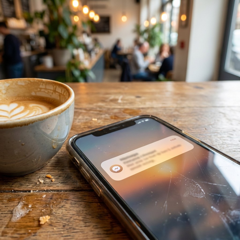 A smartphone lock screen showing an order notification