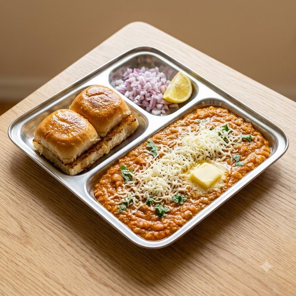 Cheese Bhaji Pav - Butter
