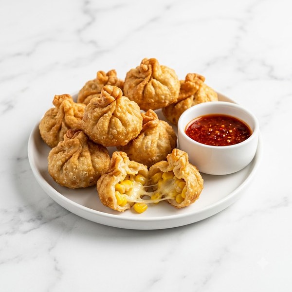 Fried Cheese Corn Momos - 5pcs