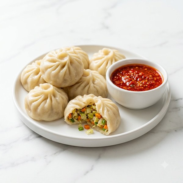 Steam Veg Momos - 5pcs
