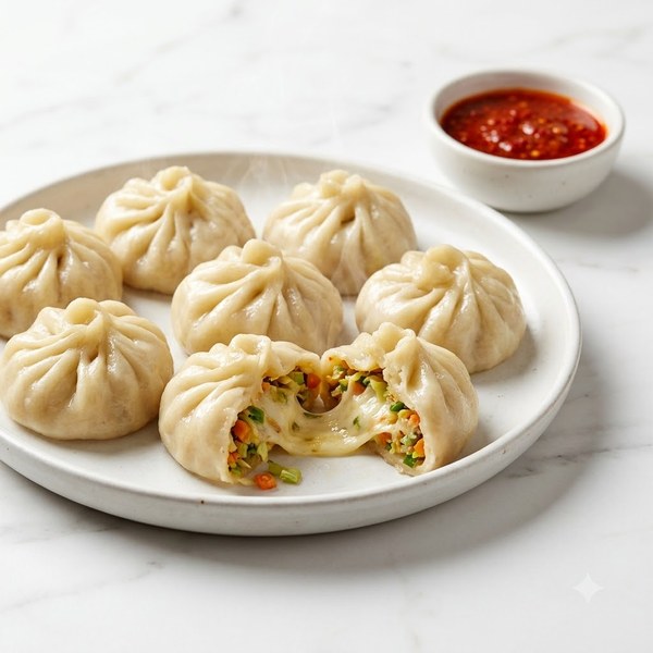 Steam Veg Cheese Momos - 5pcs
